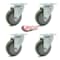Service Caster 4 Inch Gray Polyurethane Wheel Swivel Top Plate Caster Set SCC-20S414-PPUB-4 - alternate 6